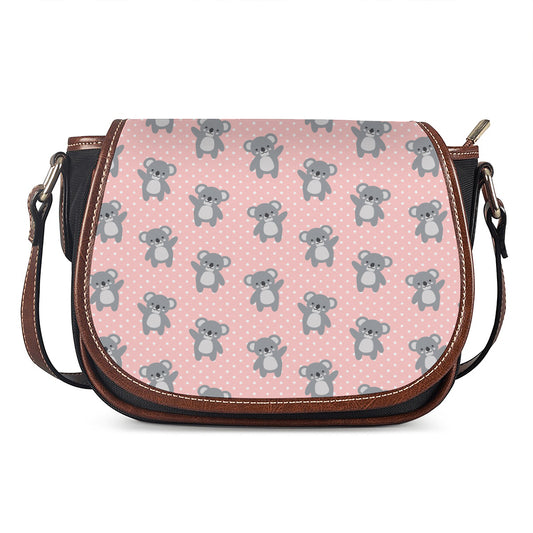 Polka Dot Koala Pattern Print Saddle Bag