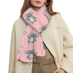 Polka Dot Koala Pattern Print Scarf