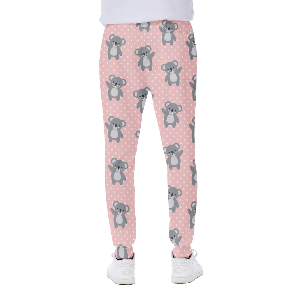 Polka Dot Koala Pattern Print Scuba Joggers