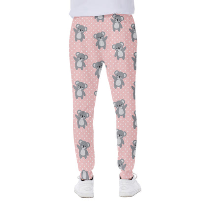Polka Dot Koala Pattern Print Scuba Joggers