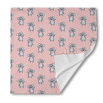 Polka Dot Koala Pattern Print Silk Bandana