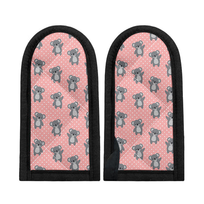Polka Dot Koala Pattern Print Skillet Handle Cover