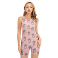 Polka Dot Koala Pattern Print Sleeveless One Piece Swimsuit