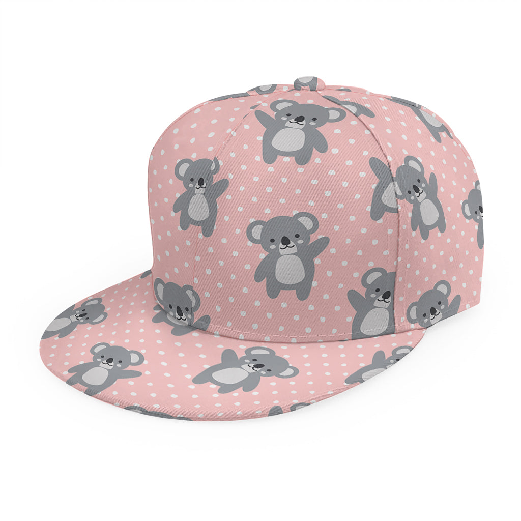 Polka Dot Koala Pattern Print Snapback Cap