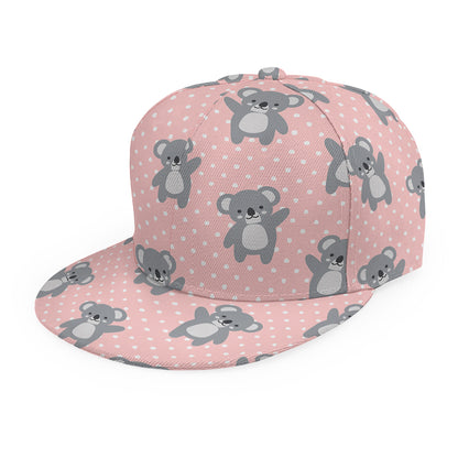 Polka Dot Koala Pattern Print Snapback Cap