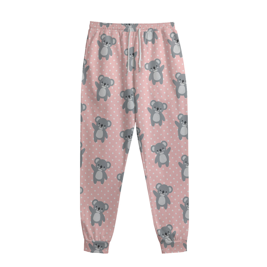 Polka Dot Koala Pattern Print Sweatpants
