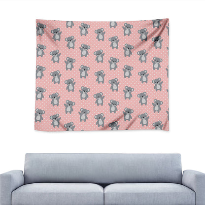 Polka Dot Koala Pattern Print Tapestry