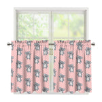 Polka Dot Koala Pattern Print Tier Curtains