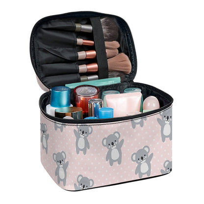 Polka Dot Koala Pattern Print Travel Makeup Bag