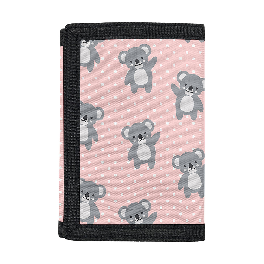 Polka Dot Koala Pattern Print Trifold Wallet