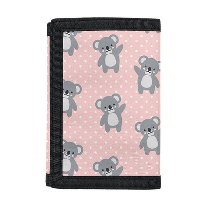 Polka Dot Koala Pattern Print Trifold Wallet
