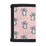 Polka Dot Koala Pattern Print Trifold Wallet