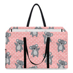 Polka Dot Koala Pattern Print Utility Tote Bag