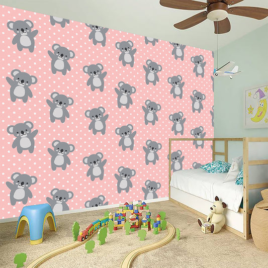 Polka Dot Koala Pattern Print Wall Sticker
