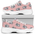 Polka Dot Koala Pattern Print White Chunky Shoes