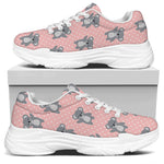 Polka Dot Koala Pattern Print White Chunky Shoes