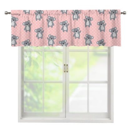 Polka Dot Koala Pattern Print Window Valance