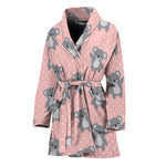 Polka Dot Koala Pattern Print Women's Bathrobe