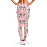 Polka Dot Koala Pattern Print Women's Leggings