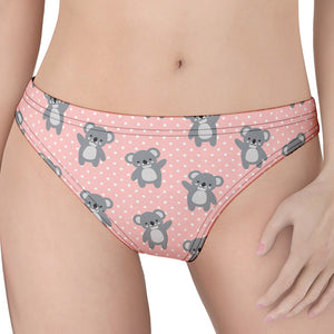 Polka Dot Koala Pattern Print Women's Thong