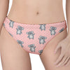 Polka Dot Koala Pattern Print Women's Thong