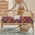 Polka Dot Lily Pattern Print Baby Crib Sheet