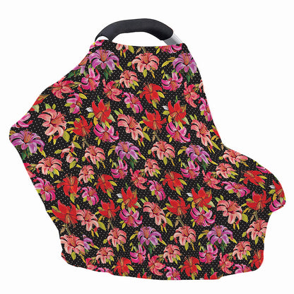 Polka Dot Lily Pattern Print Baby Seat Cover