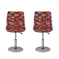 Polka Dot Lily Pattern Print Bar Stool Covers
