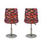 Polka Dot Lily Pattern Print Bar Stool Covers