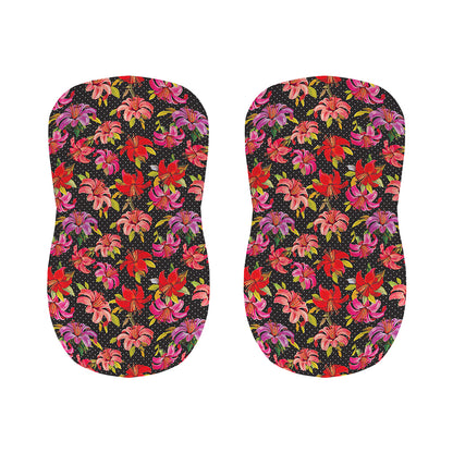 Polka Dot Lily Pattern Print Bar Stool Covers