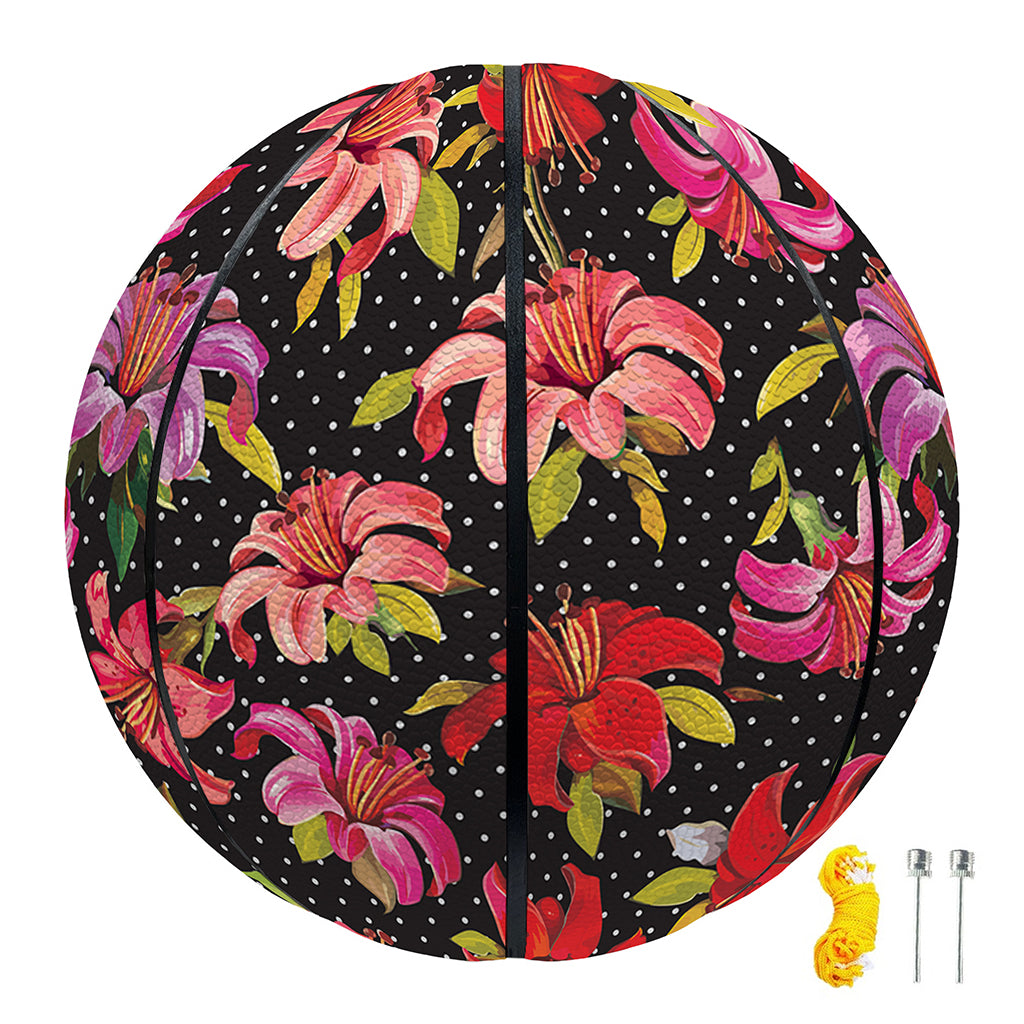 Polka Dot Lily Pattern Print Basketball