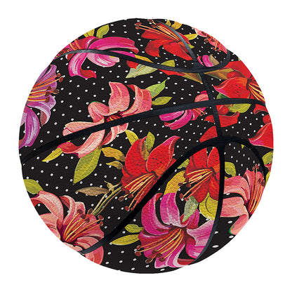 Polka Dot Lily Pattern Print Basketball