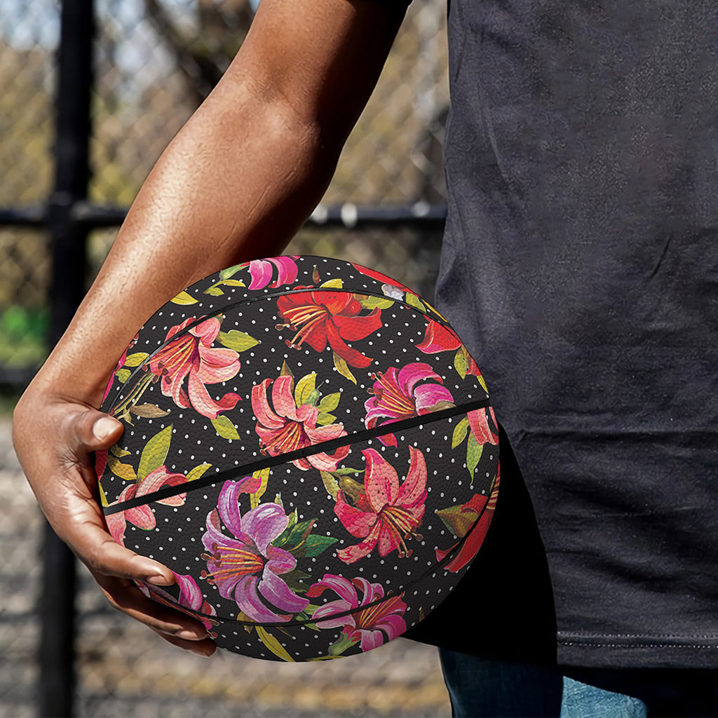 Polka Dot Lily Pattern Print Basketball