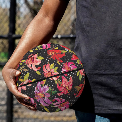 Polka Dot Lily Pattern Print Basketball