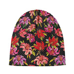 Polka Dot Lily Pattern Print Beanie