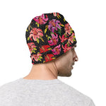Polka Dot Lily Pattern Print Beanie