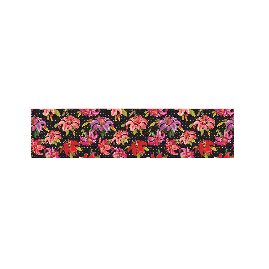 Polka Dot Lily Pattern Print Bed Runner