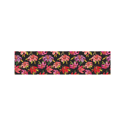 Polka Dot Lily Pattern Print Bed Runner