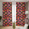 Polka Dot Lily Pattern Print Dimout Pencil Pleat Curtains