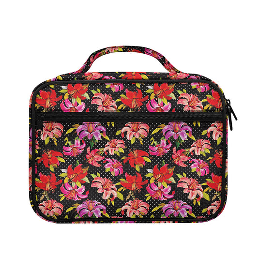 Polka Dot Lily Pattern Print Briefcase Bible Bag