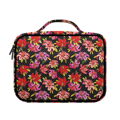 Polka Dot Lily Pattern Print Briefcase Bible Bag