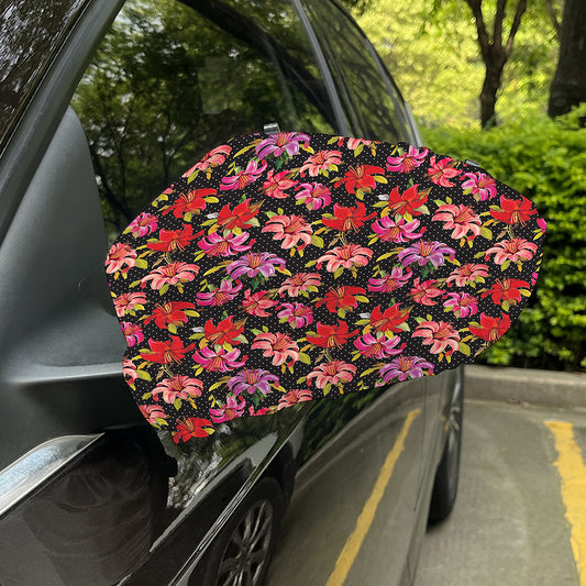 Polka Dot Lily Pattern Print Car Side Mirror Covers