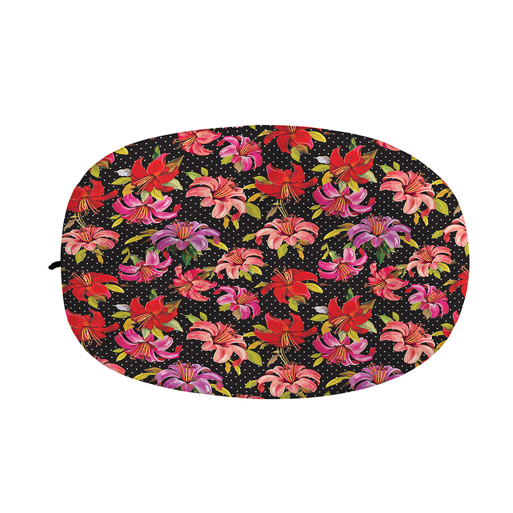 Polka Dot Lily Pattern Print Car Side Mirror Covers