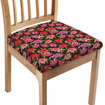 Polka Dot Lily Pattern Print Chair Cushion Cover
