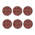 Polka Dot Lily Pattern Print Coaster Set
