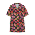 Polka Dot Lily Pattern Print Cotton Hawaiian Shirt