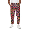 Polka Dot Lily Pattern Print Cotton Sweatpants
