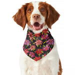 Polka Dot Lily Pattern Print Dog Bandana