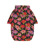 Polka Dot Lily Pattern Print Dog Zip Up Hoodie