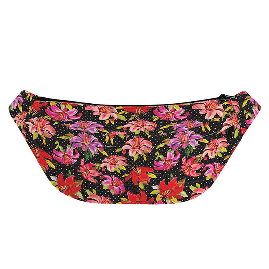 Polka Dot Lily Pattern Print Fanny Pack